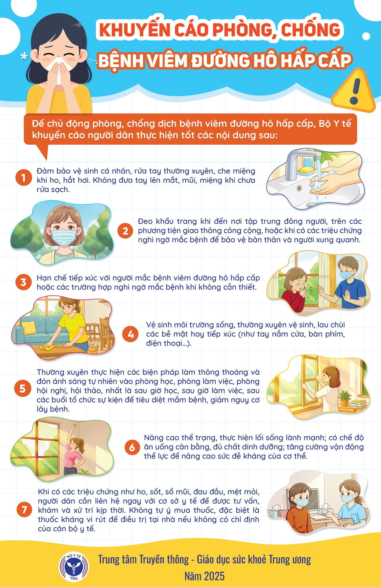 Khuyến cáo phòng, chống bệnh viêm đường hô hấp cấp